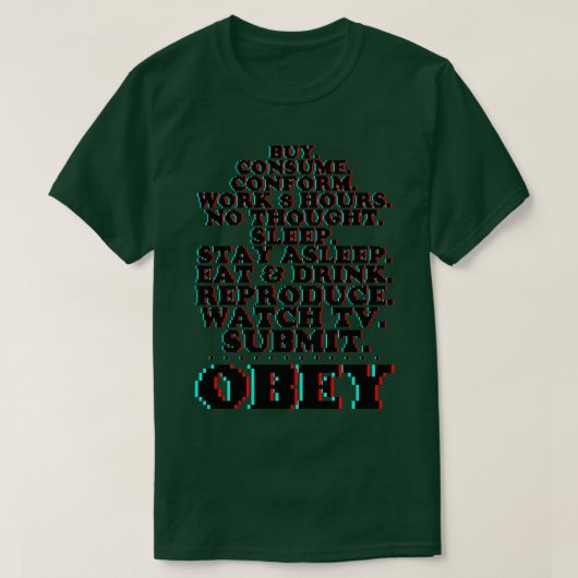 Ze live commando's gehoorzamen 3D pixel T-shirt (Design voorkant)