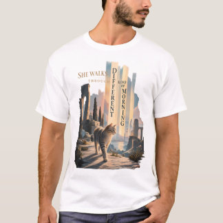 Ze loopt door een andere soort ochtend Dichter T-shirt