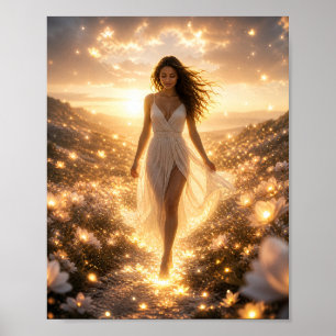 Ze loopt door licht Poster