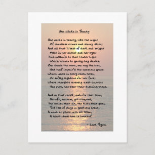 Ze loopt in Beauty/Cape May Sunset Briefkaart