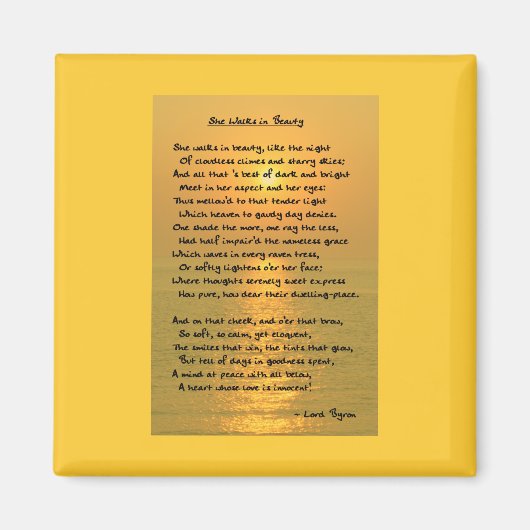 Ze loopt in Beauty/Cape May Sunset Square Magnet (Voorkant)