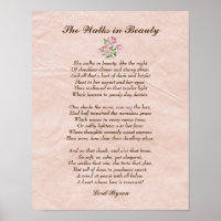 Ze loopt in Beauty Lord Byron Love Poem Poster