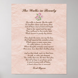 Ze loopt in Beauty Lord Byron Love Poem Poster