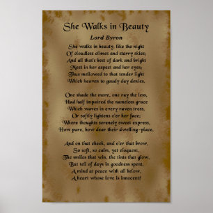 Ze loopt in Beauty, Lord Byron Poster
