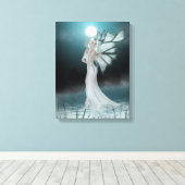 Ze loopt op het waterschilderCanvas Canvas Afdruk (Insitu (Houten vloer))