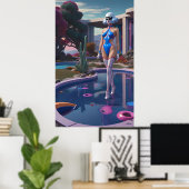 Ze loopt op water (en harten) poster (Thuiskantoor)