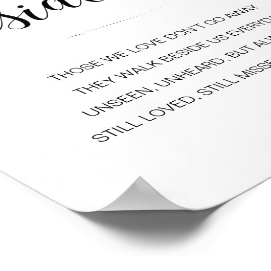 Ze lopen naast ons Elegant trouwherdenkingbord Poster (Hoek)