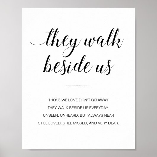 Ze lopen naast ons Elegant trouwherdenkingbord Poster (Voorkant)