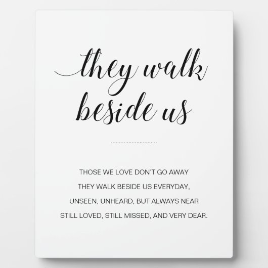 Ze lopen naast ons Memorial Poem Wedding Fotoplaat (Voorkant)