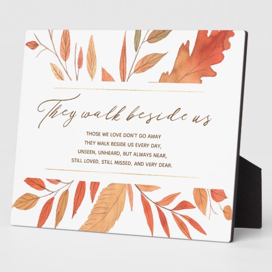 Ze lopen voorbij ons herfst bruiloft Memorial Fotoplaat (Zijkant)