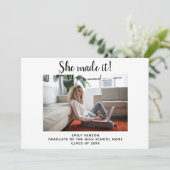 Ze maakte het eenvoudig Afstuderen foto Afstuderen Aankondiging (Staand voorkant)