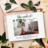 Ze maakte het Eenvoudige Afstuderen Foto Afstudere Aankondiging