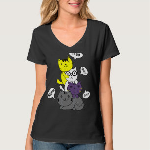Ze miauwen hun katten voornaamwoorden LGBTs nonbin T-shirt