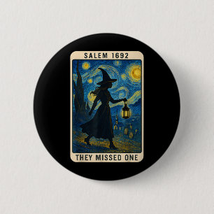 Ze misten een Tarot van Gogh Salem 1692 Hallowee Ronde Button 5,7 Cm