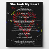 Ze nam mijn hart rood muzikaal notitiegedicht fotoplaat (Voorkant)