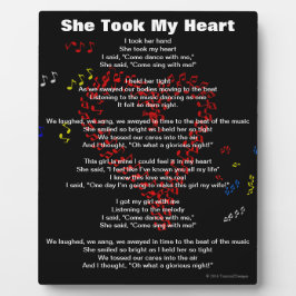 Ze nam mijn hart rood muzikaal notitiegedicht fotoplaat