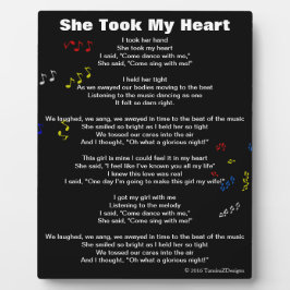 Ze nam mijn hartenmuzikale notitiegedicht fotoplaat