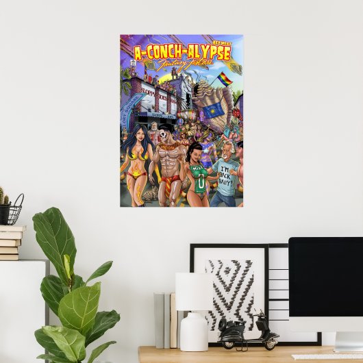 Ze neemt een belangrijke West Fantasy Fest op Poster (Thuiskantoor)