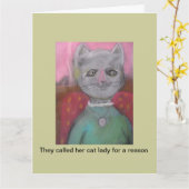 Ze noemden haar kattendame.. blanco kaart. kaart (Gele Bloem)