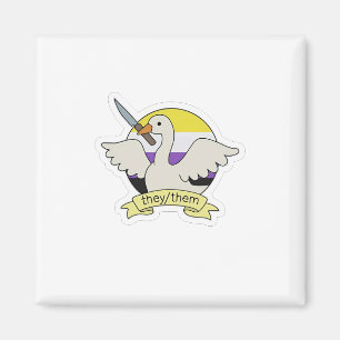 Ze noemen het de Goose Non-binary LGBT Pride Month Magneet