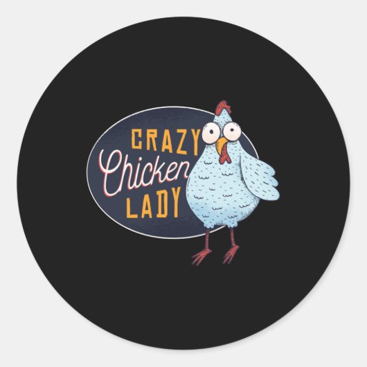 Ze noemen me Crazy Chicken Lady Ronde Sticker (Voorkant)