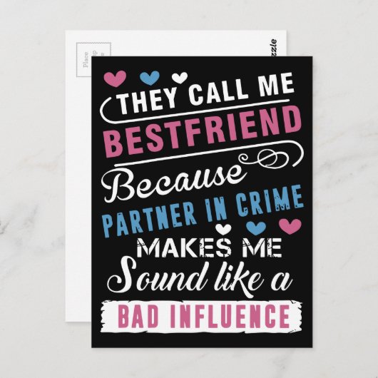 Ze noemen me de beste vriend omdat ik partner in c briefkaart (Voorkant / Achterkant)