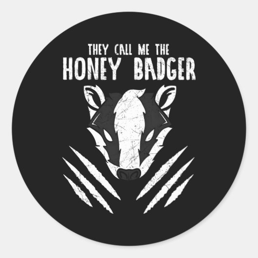 Ze noemen me de honingbadger Ratel Mustelid Melli Ronde Sticker (Voorkant)
