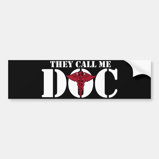 Ze noemen me dokter bumpersticker (Voorkant)