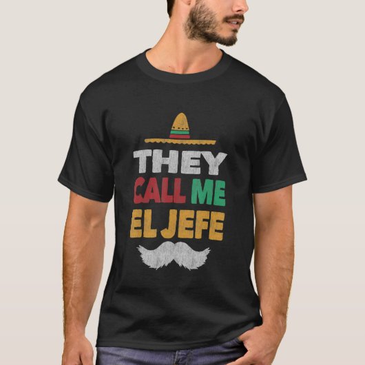 Ze noemen me El Jefe Fiesta Mexican Party Pet T-shirt (Voorkant)