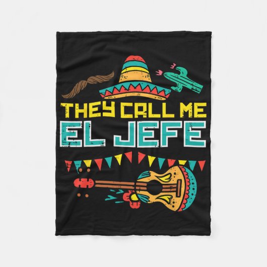 Ze noemen me El Jefe Guitar Cinco De Mayo Music Bo Fleece Deken (Voorkant)