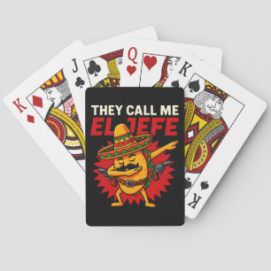 Ze noemen me El Jefe Taco Grappige baas Cinco de M Pokerkaarten