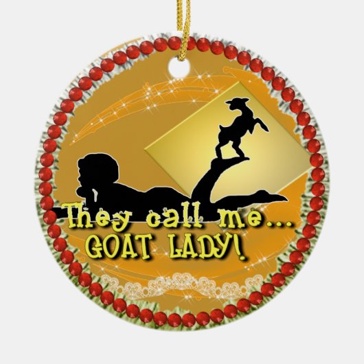 ZE NOEMEN ME 'GOAT LADY'. CHRISTMAS ORNAMENT (Voorkant)