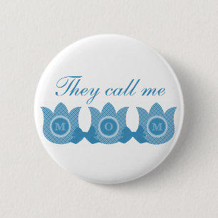 Ze noemen me mam Pset Tulips Button (blauw)