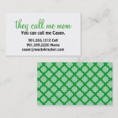 Ze noemen me mama Visitekaartjes Contactkaartje (Voorkant / Achterkant)