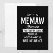 Ze noemen me Memaw omdat partner in misdaad Bedankkaart (Voorkant / Achterkant)