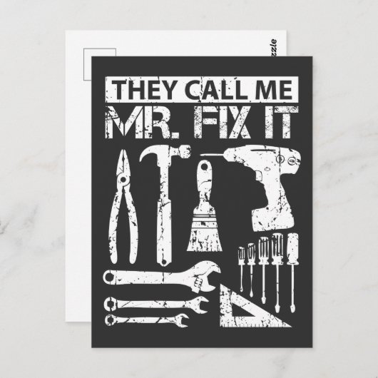 Ze noemen me Mr. Fix het grappige handyman vader v Briefkaart (Voorkant / Achterkant)