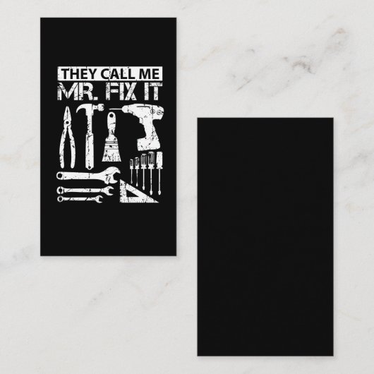 Ze noemen me Mr. Fix het grappige handyman vader v Visitekaartje (Voorkant / Achterkant)