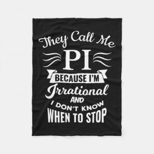 Ze noemen me Pi Symbol Pi Day Cute Funny Gift Fleece Deken