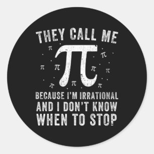 Ze noemen me Pi Symbool Pi Dag Schattige Grappig G Ronde Sticker