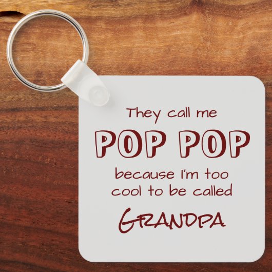Ze noemen me Pop Pop Sleutelhanger (Voorkant)