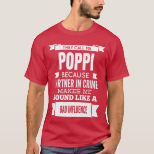 Ze noemen me Poppi Speciale Opa retro vrienden f T-shirt