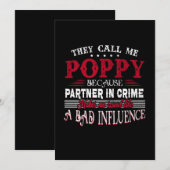 Ze noemen me Poppy Father Day Gift Bedankkaart (Voorkant / Achterkant)