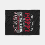 Ze noemen me Poppy Father Day Gift Fleece Deken (Voorkant (Horizontaal))
