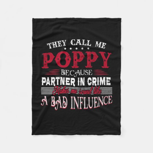 Ze noemen me Poppy Father Day Gift Fleece Deken (Voorkant)