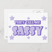 Ze noemen me Sassy Briefkaart (Voorkant / Achterkant)