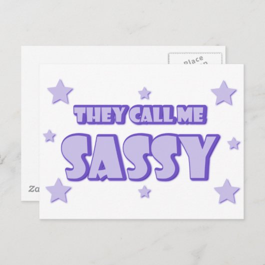 Ze noemen me Sassy Briefkaart (Voorkant / Achterkant)