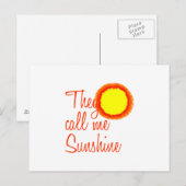 Ze noemen me Sunshine Briefkaart (Voorkant / Achterkant)