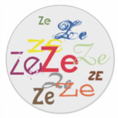 Ze of aangepaste voornaamwoord sticker (Voorkant)