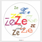 Ze of aangepaste voornaamwoord sticker (Vel)