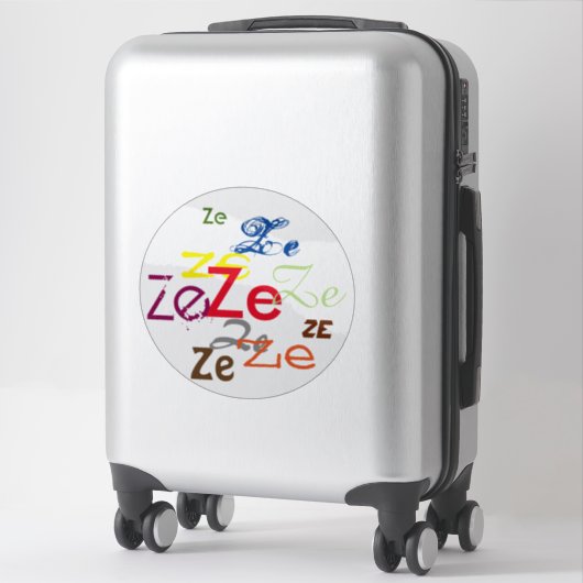 Ze of aangepaste voornaamwoord sticker (Koffer)